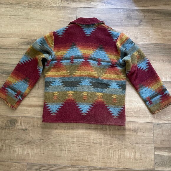 Double D Ranch Jacket Womens Large Oversize Vintage 90s Aztec Western Car Coat - Picture 7 of 16